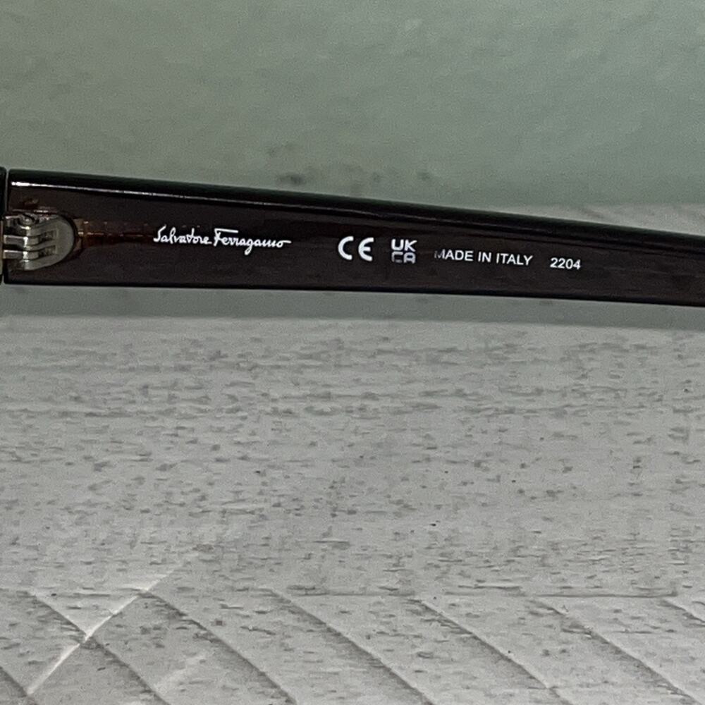 Salvatore Ferragamo SF1066S 210 Transparent Dark Brown Sunglasses. (52-21 140) 2 - Picture 5 of 14